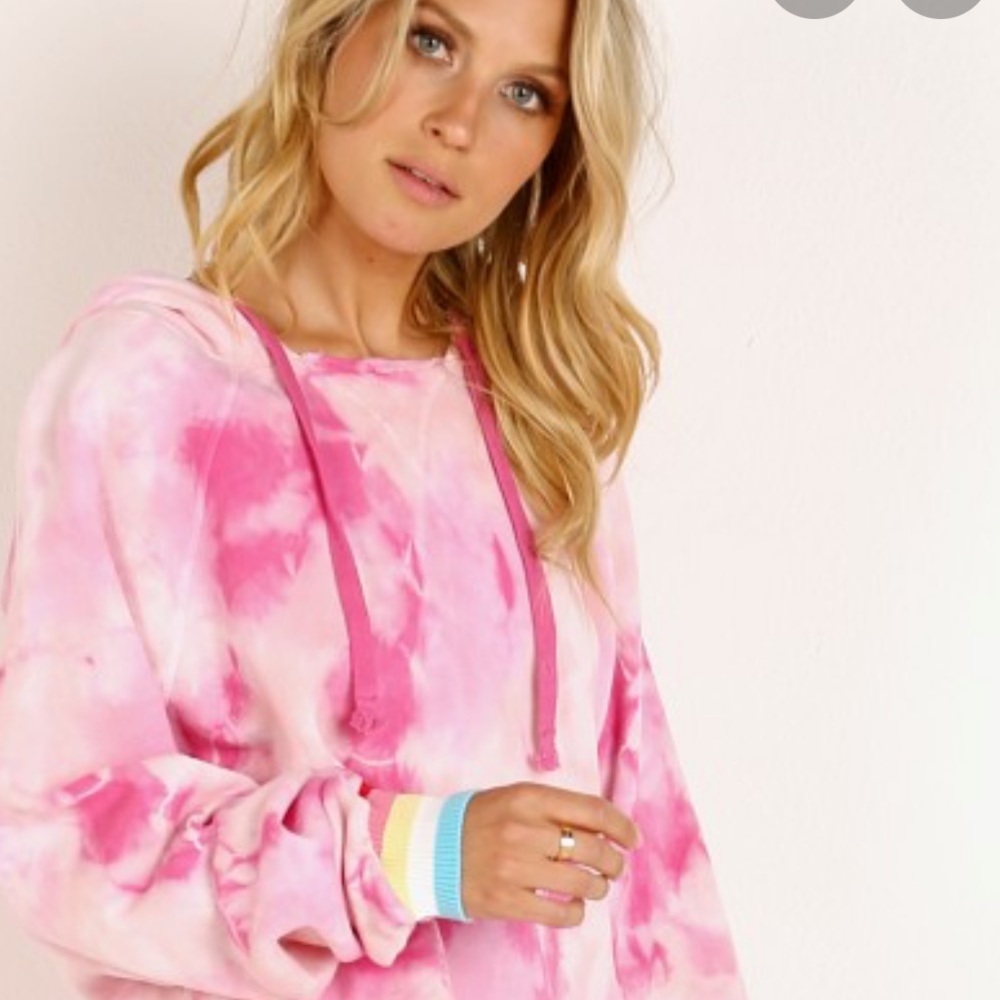 Spiritual Gangster Pink Tie-Dye Hoodie | Cozy Pullover | Size S